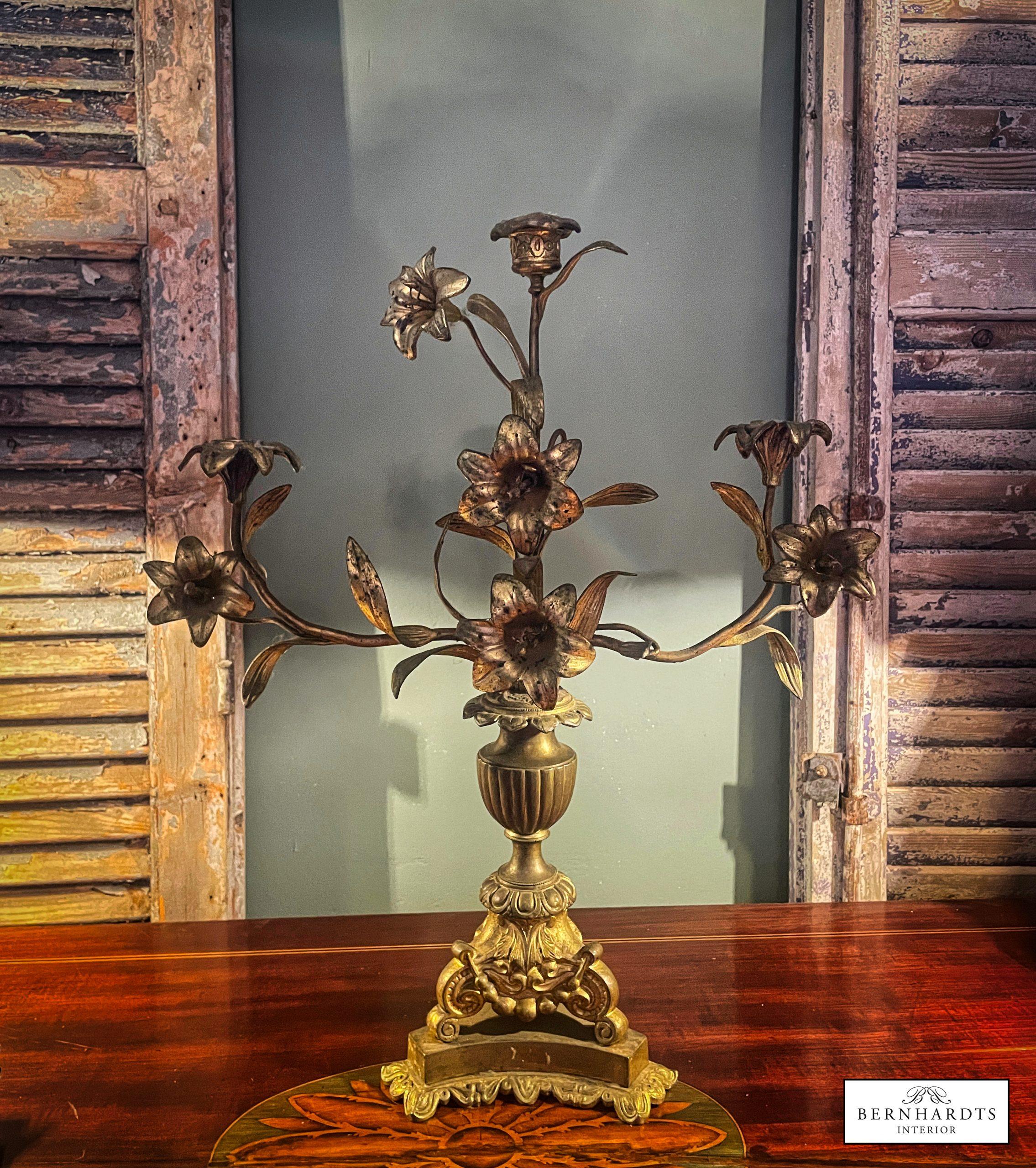 Französische Altarleucher Bronze_ Bernhardts Interior